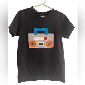 Felt Boombox t-shirt by Ana Apple for toddler size: 4T color: black